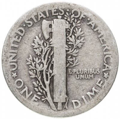 купить США 10 центов (дайм, one dime) 1923 Mercury Dime Без отметки монетного двора
