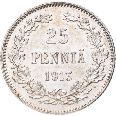 купить 25 пенни (pennia) 1913 S Российская Финляндия