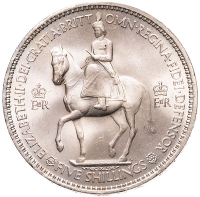 купить Великобритания 5 шиллингов (shillings) 1953 "Коронация Королевы Елизаветы II"