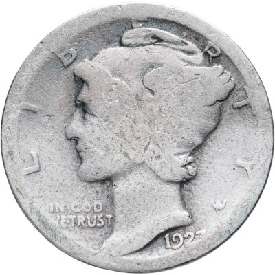 купить США 10 центов (дайм, one dime) 1923 Mercury Dime Без отметки монетного двора