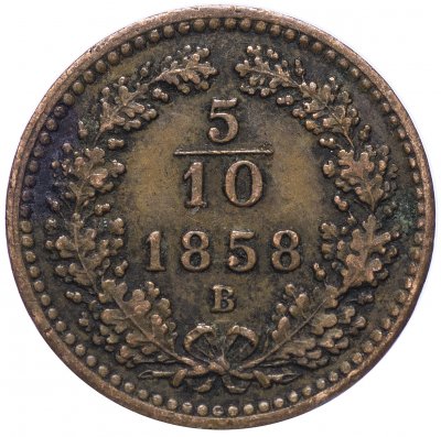 купить Австрия 5/10 крейцера 1858 B