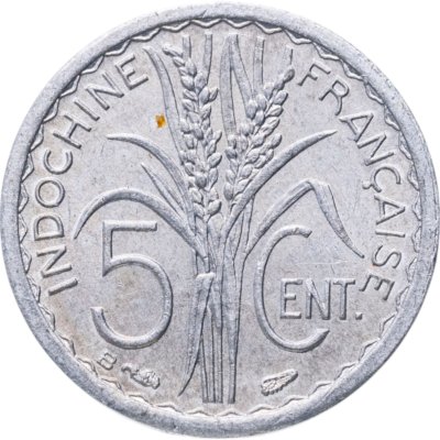 купить Французский Индокитай 5 сантимов (centimes) 1946 B знак монетного двора: "B" - Бомон-ле-Роже