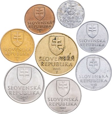 купить Словакия набор монет для обращения 1993-2007 (8 штук)