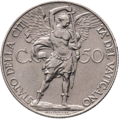 купить Ватикан 50 чентезимо (centesimi) 1932