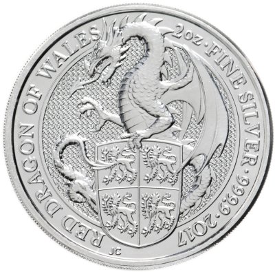 купить Великобритания 5 фунтов (pounds) 2017 "Звери королевы - Красный дракон Уэльса"