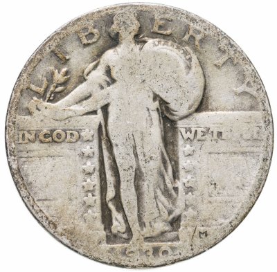 купить США 25 центов (квотер, 1/4 доллара, quarter dollar) 1930 Standing Liberty Quarter Без отметки монетного двора