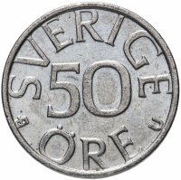 Купить Швеция 50 эре (ore) 1976-1991, случайная дата