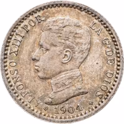 купить Испания 50 сентимо (centimos) 1904, 10 внутри звезд