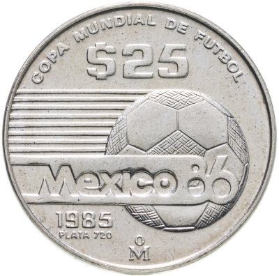 купить Мексика 25 песо (pesos) 1985 "Чемпионат мира по футболу 1986"