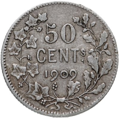 купить Бельгия 50 сантимов (centimes) 1909 Надпись на французском - 'DES BELGES'