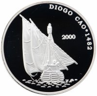 Купить Демократическая Республика Конго 10 франков 2000 "Корабль Диогу Кан 1482" в капсуле
