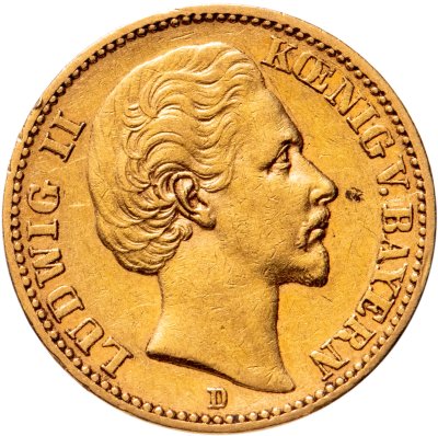 купить Германская империя (Бавария) 20 марок (mark) 1872