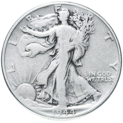 купить США 1/2 доллара 1944 Walking Liberty Half Dollar без знака монетного двора