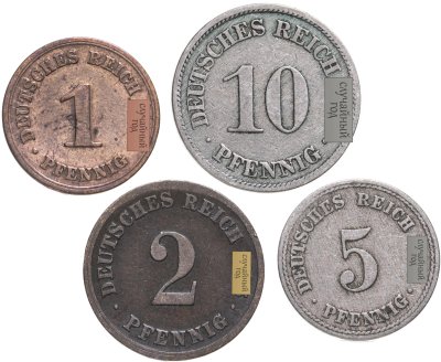 купить Германия набор из 4 монет 1875-1889 (Германская империя)
