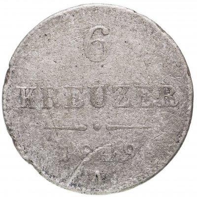 купить Австрия 6 крейцеров (kreuzer) 1849