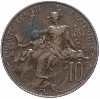 Купить Франция 10 сантимов (centimes) 1912