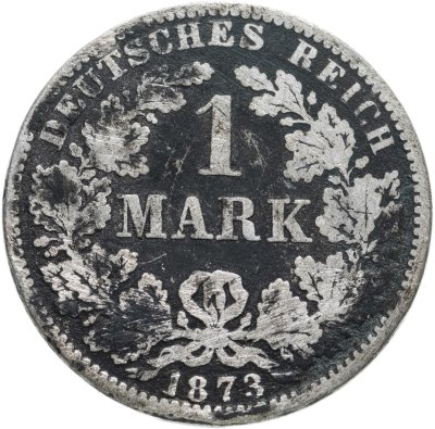 купить Германия 1 марка (mark) 1873, знак монетного двора: "A" - Берлин