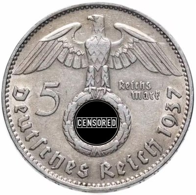 купить Фашистская Германия (Третий Рейх) 5 рейхсмарок (reichsmark) 1937 J орел со свастикой