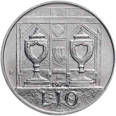купить Сан-Марино 10 лир (lire) 1979 "Институциональные органы государства"