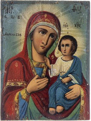 купить Икона "Смоленская Божия Матерь", дерево, масло, Российская Империя, 1850-1900 гг.