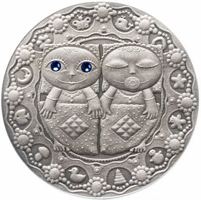 купить Беларусь 20 рублей 2009 "Знаки зодиака - Близнецы" с кристаллами