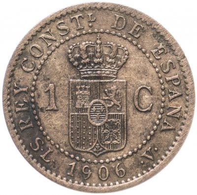 купить Испания 1 сентимо (centimo) 1906