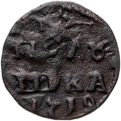 купить Полушка 1719 без обозначения монетного двора, год цифрами