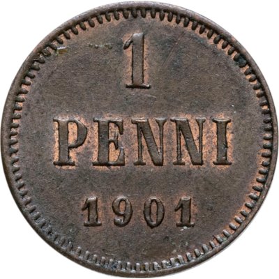 купить 1 пенни (penny) 1901, монета для Финляндии