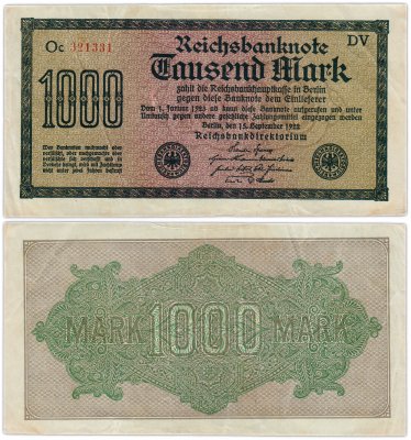 купить Германия 1000 марок 1922 Pick 76b(1)