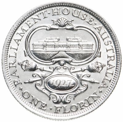 купить Австралия 1 флорин 1927 "Открытие здания парламента в Канберре"