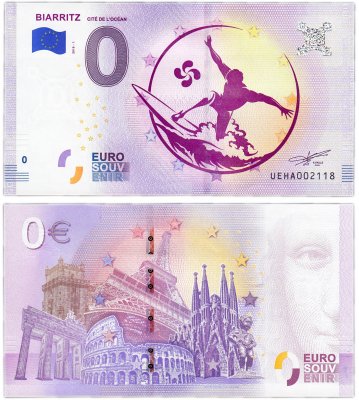 купить 0 евро (euro) «Биарритц» 2018 1-серия(UE HA-1)