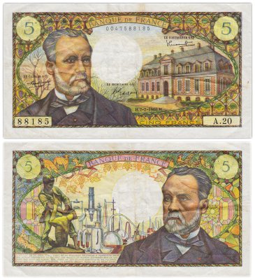 купить Франция 5 франков 1966 (Louis Pasteur, Луи Пастер) Pick 146