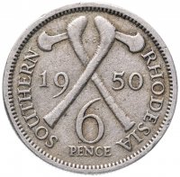 Купить Южная Родезия 6 пенсов (pence) 1950