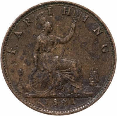 купить Великобритания 1 фартинг (farthing) 1881 без знака монетного двора