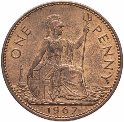 купить Великобритания 1 пенни (penny) 1967