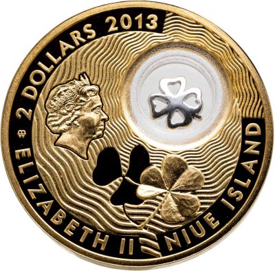 купить Ниуэ 2 доллара (dollars) 2013 "Монеты на счастье - Четырехлистный клевер"