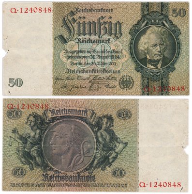 купить Германия 50 рейхсмарок 1933 (Pick 182)