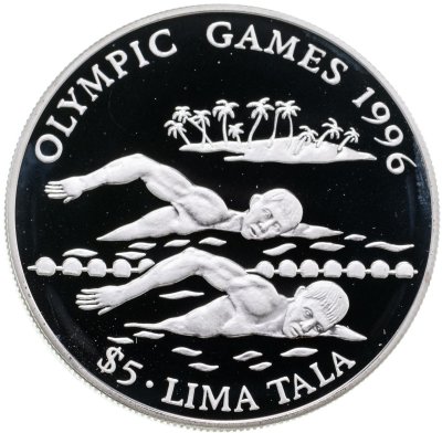 купить Токелау 5 тала (tala) 1994 "Летние Олимпийские игры 1996 в Атланте - плавание"