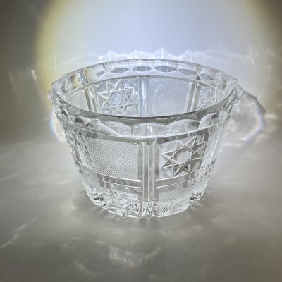 купить Салатник круглой формы с резным геометрическим декором, хрусталь, алмазная грань, СССР, 1970-1990 гг.