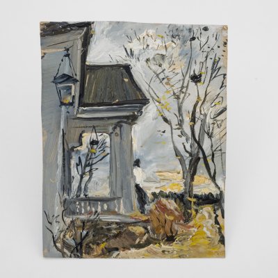 купить Эскиз "Пушкин в Михайловском", художник Монастырёв Н.В., картон, масло, СССР, 1985 г.