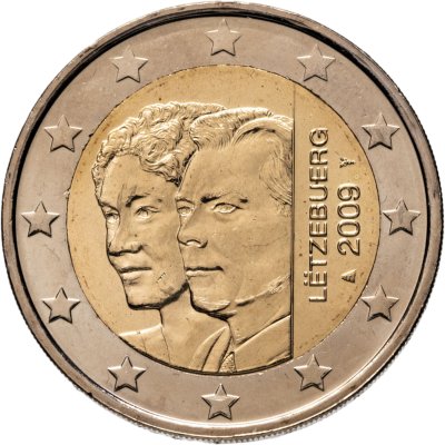 купить Люксембург 2 евро 2009 "90 лет со дня вступления на престол великой герцогини Шарлотты"