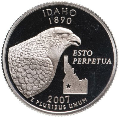 купить США 25 центов (квотер, 1/4 доллара, quarter dollar) 2007 Айдахо Серебро