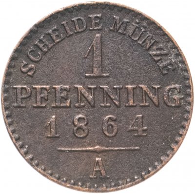 купить Пруссия 1 пфеннинг 1864 А