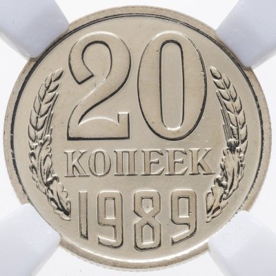 купить 20 копеек 1989 в слабе ННР PL64