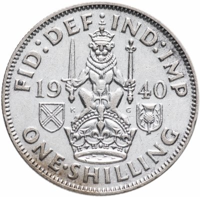 купить Великобритания 1 шиллинг (shilling) 1940 Шотландский шиллинг - лев, сидящий на короне