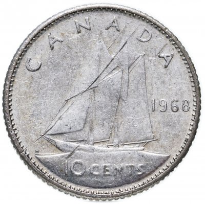купить Канада 10 центов (cents) 1968