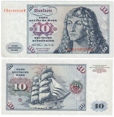 купить Германия ФРГ 10 марок 1970 (Pick 31a)