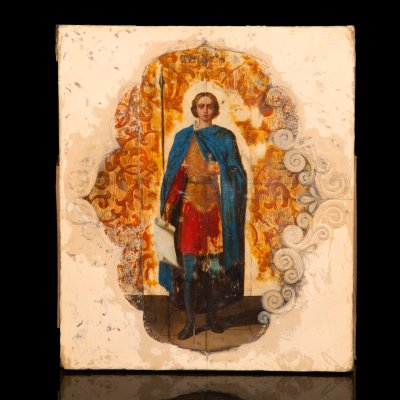 купить Икона "Святой Димитрий Солунский", дерево, смешанная техника, Российская империя, 1890-1910 гг.