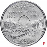 купить США 1/4 доллара (квотер, 25 центов) 2003 P "Штат Миссури"