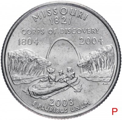 купить США 1/4 доллара (квотер, 25 центов) 2003 P "Штат Миссури"